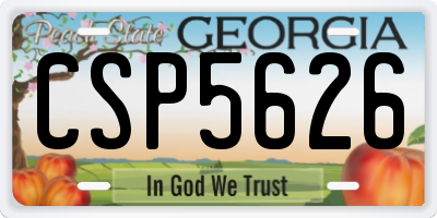 GA license plate CSP5626