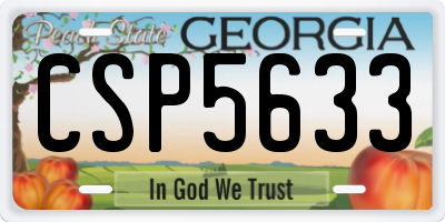 GA license plate CSP5633