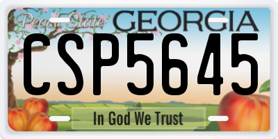 GA license plate CSP5645