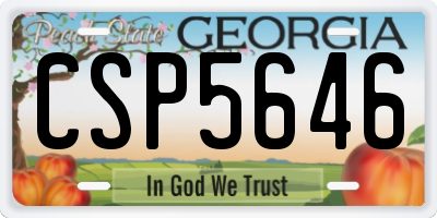 GA license plate CSP5646