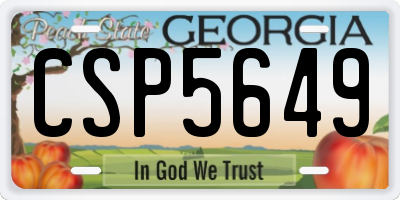 GA license plate CSP5649
