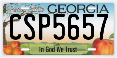 GA license plate CSP5657