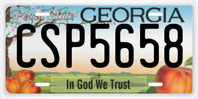 GA license plate CSP5658
