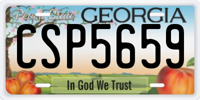 GA license plate CSP5659