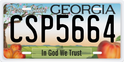 GA license plate CSP5664