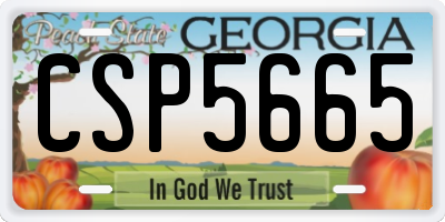 GA license plate CSP5665