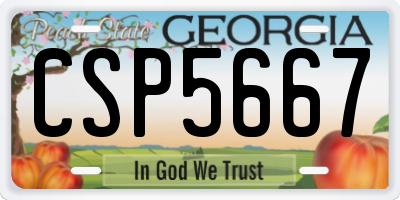 GA license plate CSP5667
