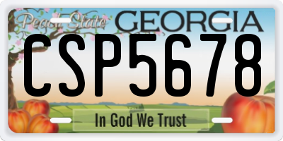 GA license plate CSP5678