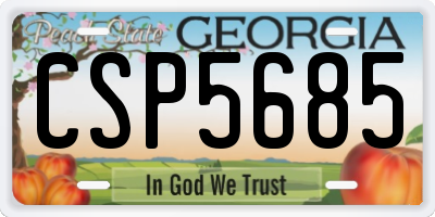 GA license plate CSP5685