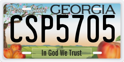 GA license plate CSP5705