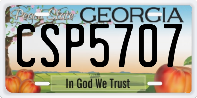 GA license plate CSP5707