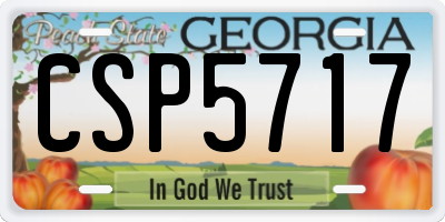 GA license plate CSP5717