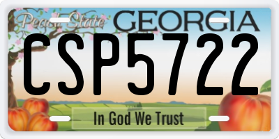 GA license plate CSP5722