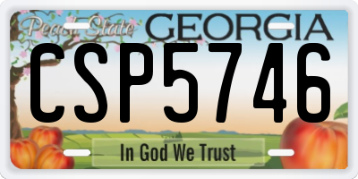 GA license plate CSP5746