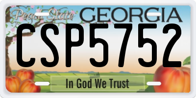GA license plate CSP5752