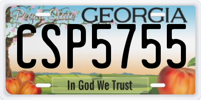 GA license plate CSP5755