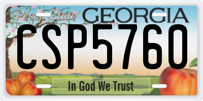 GA license plate CSP5760