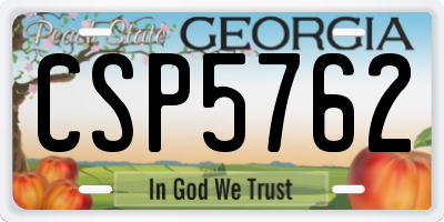 GA license plate CSP5762