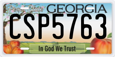 GA license plate CSP5763