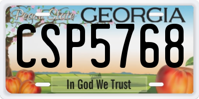 GA license plate CSP5768