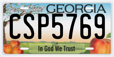 GA license plate CSP5769