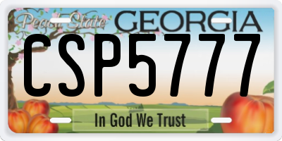 GA license plate CSP5777