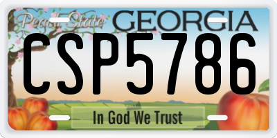 GA license plate CSP5786