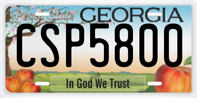 GA license plate CSP5800