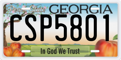 GA license plate CSP5801
