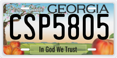 GA license plate CSP5805