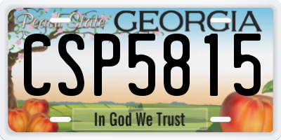 GA license plate CSP5815