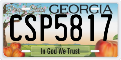 GA license plate CSP5817
