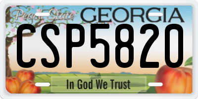 GA license plate CSP5820
