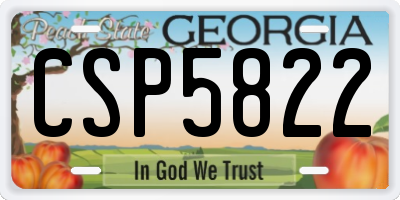 GA license plate CSP5822