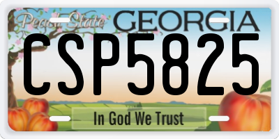 GA license plate CSP5825