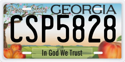 GA license plate CSP5828