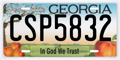 GA license plate CSP5832