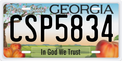 GA license plate CSP5834