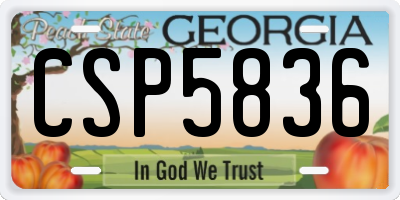 GA license plate CSP5836
