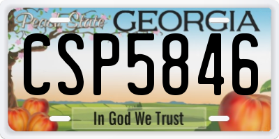 GA license plate CSP5846