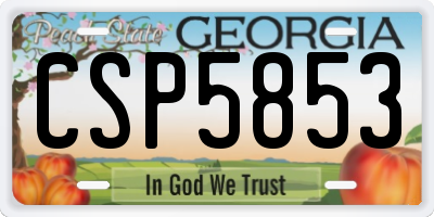 GA license plate CSP5853