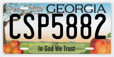 GA license plate CSP5882