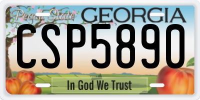 GA license plate CSP5890
