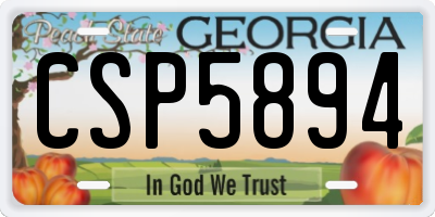 GA license plate CSP5894