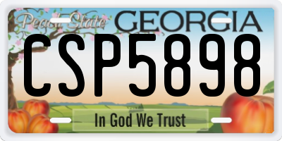GA license plate CSP5898