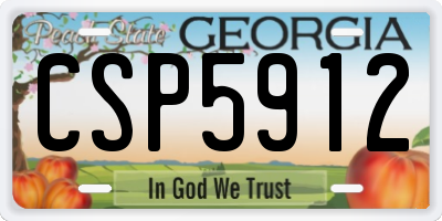 GA license plate CSP5912