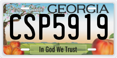GA license plate CSP5919
