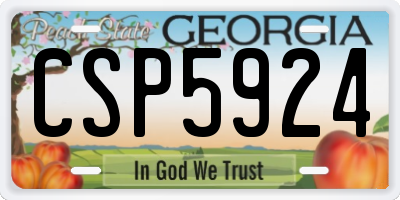 GA license plate CSP5924