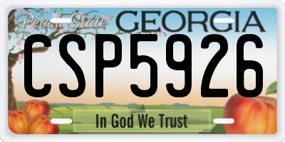 GA license plate CSP5926