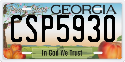 GA license plate CSP5930